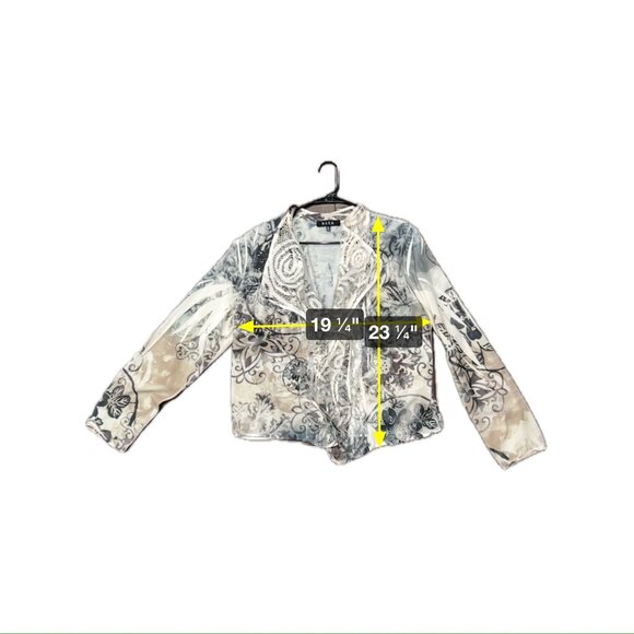 B.L.E.U. Womens Floral Print Open Front Cardigan Sweater Sz XL - Picture 8 of 9